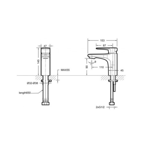 Смеситель для раковины Bravat Source Хром (F1173218CP-ENG)