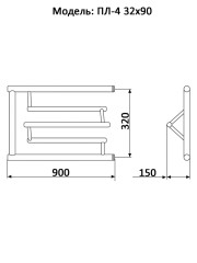 Полотенцесушитель Ника ECON ПЛ-4 32/90 с полкой