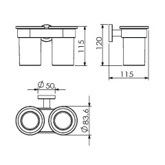 Стакан для зубных щеток Langberger Burano 11019A двойной