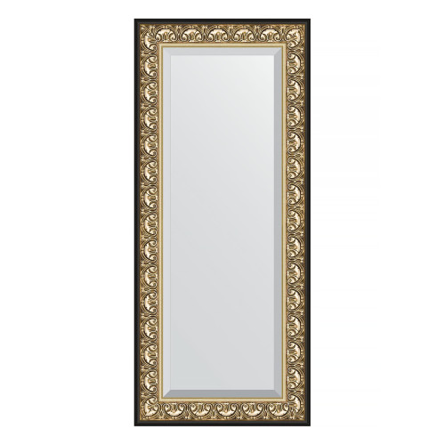 Зеркало настенное с фацетом EVOFORM в багетной раме барокко золото, 65х150 см, BY 1271
