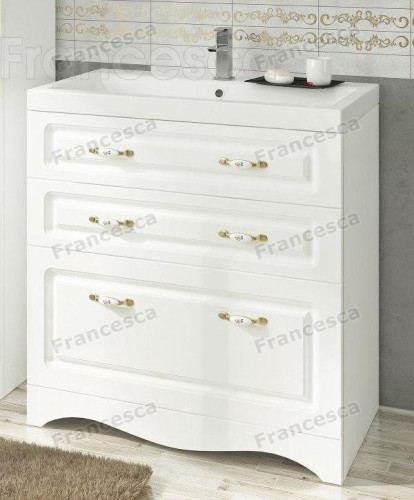 Тумба с раковиной Francesca Империя Н 90 белый (2ящ.+1Б.ящ, ум. Elen 90)