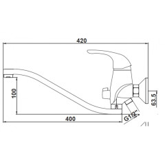 Смеситель для ванны с душем KAISER Safira (15055)