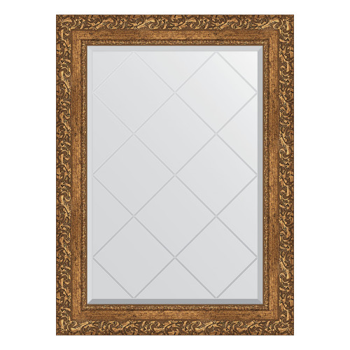 Зеркало настенное с гравировкой EVOFORM в багетной раме виньетка бронзовая, 65х87 см, BY 4099