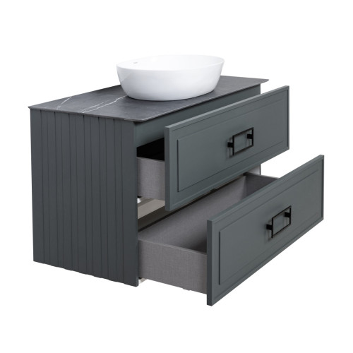 Тумба под раковину подвесная La Fenice Cubo TWIN FNC-01-CUB-G-100-2, серо-зеленая