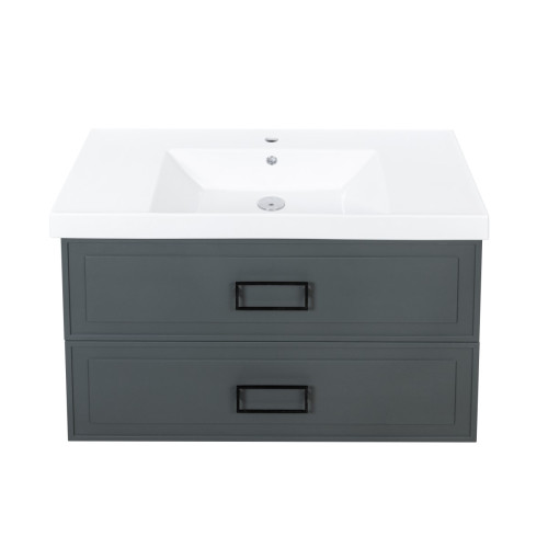 Тумба под раковину подвесная La Fenice Cubo TWIN FNC-01-CUB-G-100-2, серо-зеленая