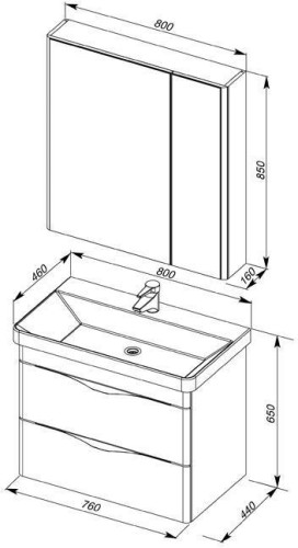 Мебель для ванной Aquanet Орлеан 80 белый