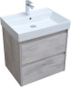 Тумба с раковиной Aquanet Nova Lite 60 дуб белый (2 ящика)