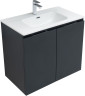 Тумба с раковиной Aquanet Алвита New 80 2 дверцы, антрацит