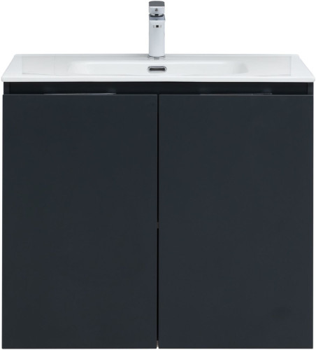 Тумба с раковиной Aquanet Алвита New 80 2 дверцы, антрацит