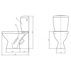 Унитаз компакт Лобненский стройфарфор Универсал NEW 45 сливная арматура + сиденье (10/1/5/3-37)