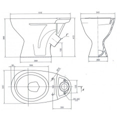 Унитаз компакт Лобненский стройфарфор Универсал NEW 45 сливная арматура + сиденье (10/1/5/3-37)
