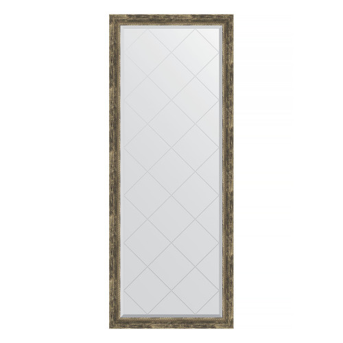Зеркало напольное с гравировкой  EVOFORM  в багетной раме старое дерево с плетением, 78х198 см, BY 6305
