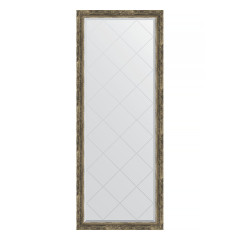 Зеркало напольное с гравировкой  EVOFORM  в багетной раме старое дерево с плетением, 78х198 см, BY 6305