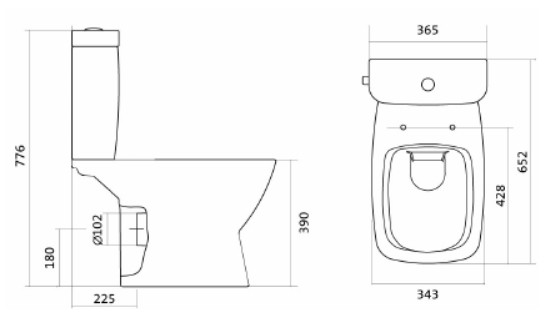 Унитаз-компакт безободковый Santek "Нео" rimless с горизонтальным выпуском (1.WH30.2.418)