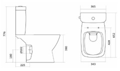 Унитаз-компакт безободковый Santek &quot;Нео&quot; rimless с горизонтальным выпуском (1.WH30.2.418)