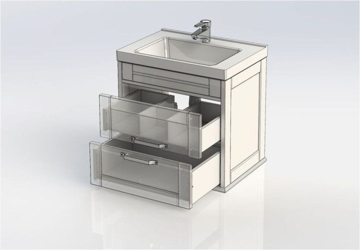 Тумба с раковиной Aquanet Денвер 65 белый