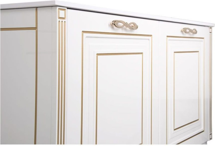 Тумба с раковиной Aquanet Паола 120 белый/золото (литьевой мрамор)