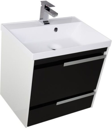 Тумба с раковиной Aquanet Тиволи 70 черный