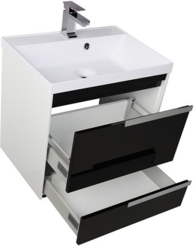 Тумба с раковиной Aquanet Тиволи 70 черный