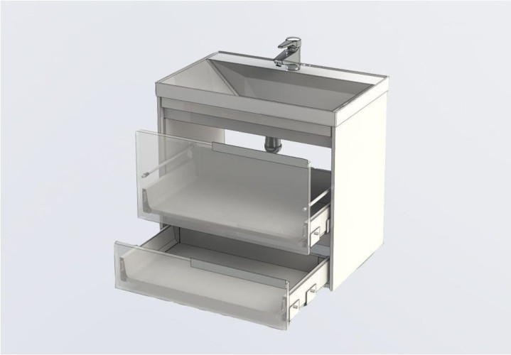 Тумба с раковиной Aquanet Тиволи 70 черный