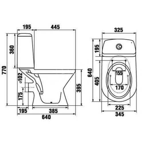 Унитаз-компакт Jika Era с горизонтальным выпуском, с сидением, белый (8.6035.5.000.242.9)