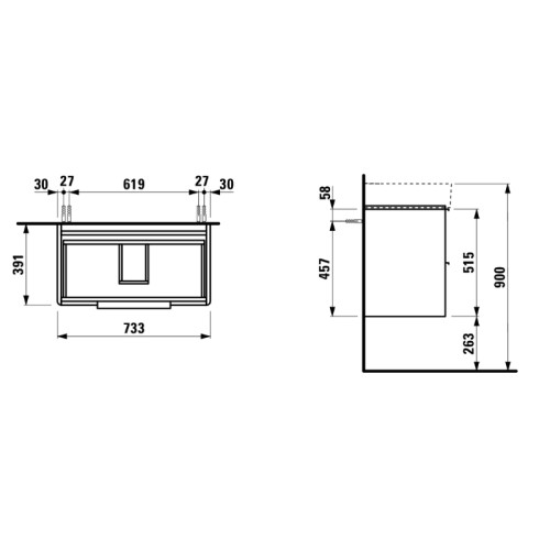 Тумба под раковину Laufen Base 75 подвесная Белая матовая (4.0235.2.110.260.1)