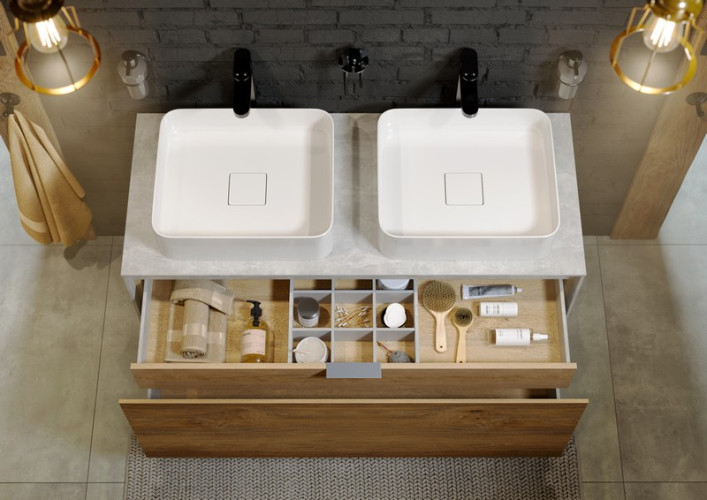 Подвесная тумба 120 см Aqwella MOB0112W+MOB0712BS