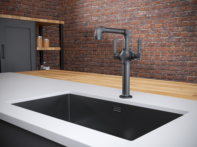 Смеситель для кухни Paulmark LOFT, Lo226006-401, PVD антрацит, Paulmark