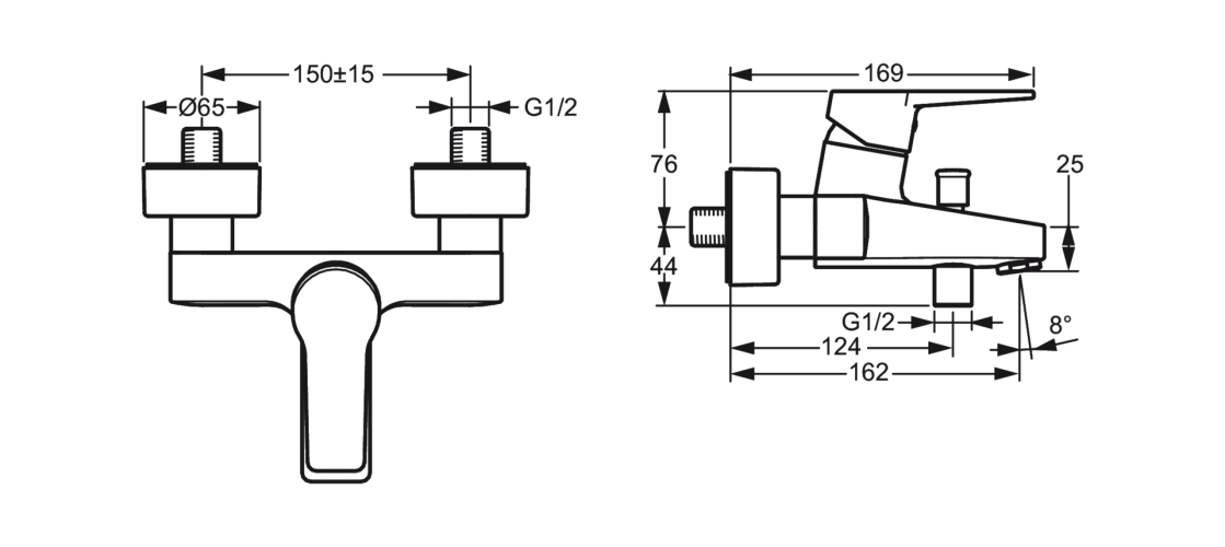 3840U Twista Cмеситель для ванны и душа