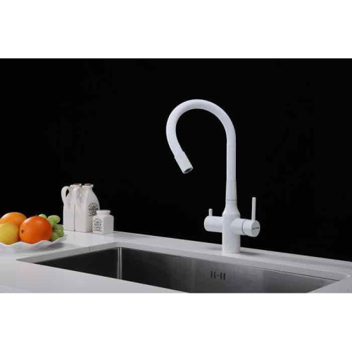Смеситель для кухни Paulmark Salix, белый матовый полностью, 213419-431, Paulmark