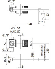 Смеситель для раковины Paffoni LIGHT встраиваемый, хром (JO006CR70)