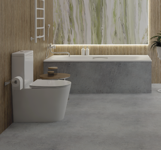 Унитаз-компакт напольный безободковый с бачком AQUATEK ВЕГА AQ2904-00 630*390*825 мм, горизонтальный выпуск, тонкое сиденье с механизмом плавного закрывания, крепеж