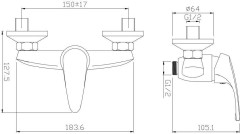 Смеситель для душа Aquanet Practic AF100-30С