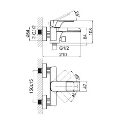 Смеситель для ванны D&amp;K Berlin DA1433515, черный