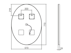 Зеркало AZARIO Италия 570х770 LED-подсветка с диммером, сенсорный выключатель (ФР-00000846)