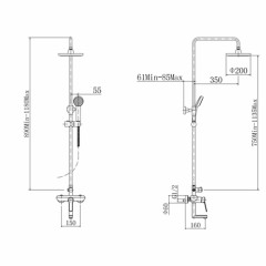 Душевая система FASHUN A2412, хром