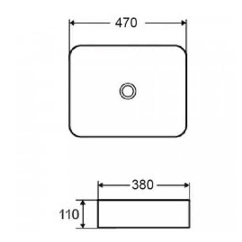 Раковина Azario 470х380х110 накладная, белый (AZ-2178-S)
