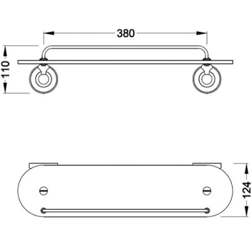Полка стеклянная Schein Saine Chrome 7053145