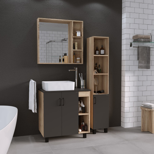 Столешница МДФ ФЛАЙ-80 см cерая