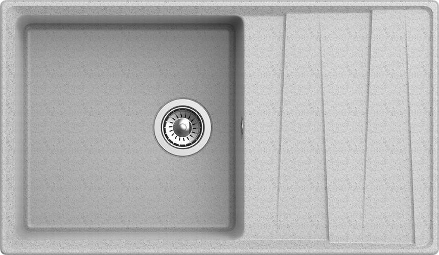 Кухонная мойка GRANFEST LEVEL 860L 860х500 1-чаша+крыло, серый