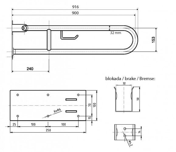 Поручень для ванны Bemeta Help 301102291