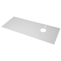 Столешница LINE, 120 см, стеклянная, с отверстиями для установки накладного умывальника и смесителя, белая