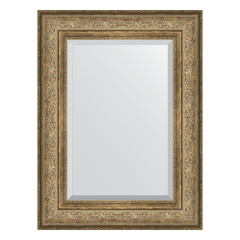 Зеркало настенное с фацетом EVOFORM в багетной раме виньетка античная бронза, 60х80 см, BY 3399