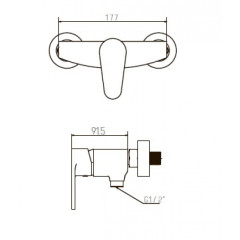 Смеситель для ванны KAISER Guss (68077)