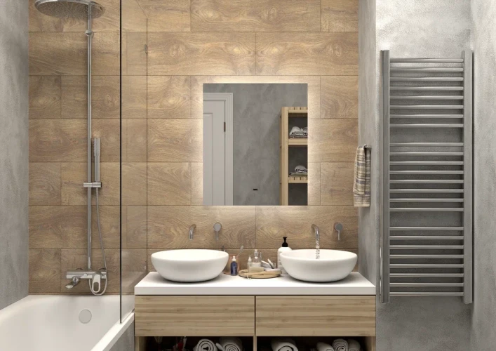 Зеркало Континент Trezhe Led 600х700 с бесконтактным сенсором, холодная подсветка