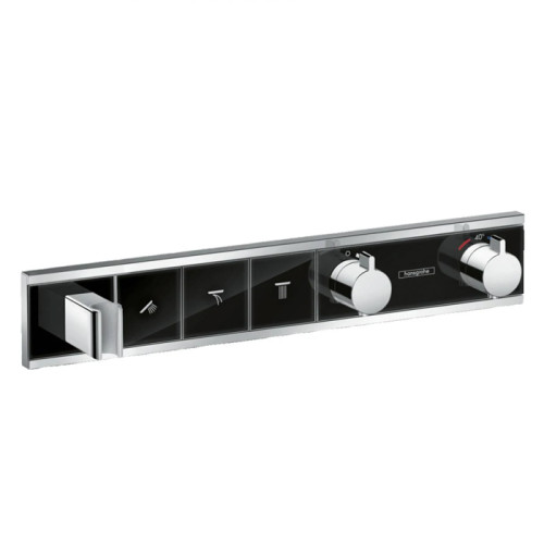 RainSelectТермостат для душа на 3 потребителя, черный/хром