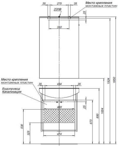 Мебель для ванной Aquanet Грейс 60 дуб кантербери/белый (2 дверцы)
