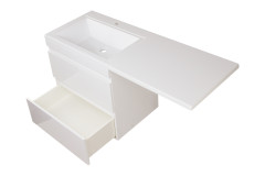 Тумба подвесная Style Line Даллас 130, Люкс белая, PLUS