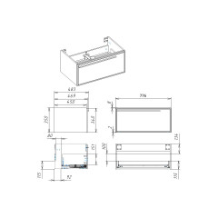Тумба под раковину подвесная La Fenice Elba FNC-01-ELB-B-80, белая