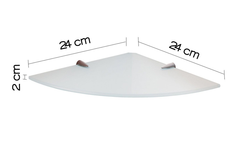 Gedy, стеклянная полукруглая 1-уровневая полка (26х26хh2), цвет хром